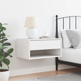 vidaXL Τοίχου Κομοδίνο Λευκό 50 x 32.5 x 24 εκ Συμπαγές ξύλο πεύκου