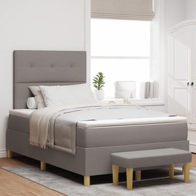 vidaXL Κρεβάτι με στρώμα και πάγκο Ταπέζιο 120x200 εκ. Υφασμάτινο