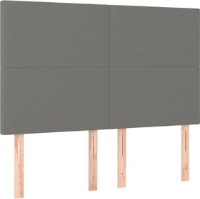vidaXL Κρεβάτι Boxspring με Στρώμα Σκούρο Γκρι 140x200 εκ Υφασμάτινο