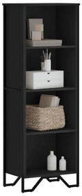 vidaXL Βιβλιοθήκη Μαύρη 50x31x137,5 εκ. από Επεξεργασμένο Ξύλο