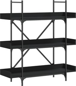 vidaXL Βιβλιοθήκη 3 Επιπέδων Μαύρη 100x33x108,5 εκ. Επεξεργ. Ξύλο