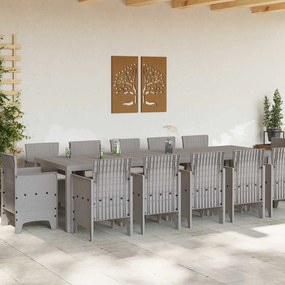 vidaXL Σέτ φαγητού για κήπο με μαξιλάρι Ανοιχτό γκρι