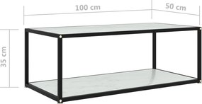 vidaXL Τραπεζάκι Σαλονιού Λευκό 100 x 50 x 35 εκ. από Ψημένο Γυαλί