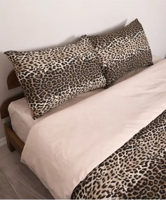 Stewehome Σετ παπλωματοθήκης με σχέδιο λεοπάρ Μπεζ 200x220 cm