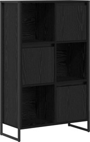 vidaXL Βιβλιοθήκη Μαύρη Οξυά 68 x 30 x 108.5 εκ. Επεξεργασμένο ξύλο