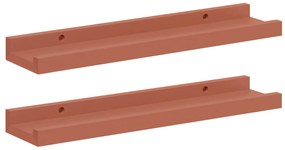 vidaXL Ράφι Τοίχου 2 pcs Κόκκινο 40 x 9 x 3 cm Επεξεργασμένο ξύλο