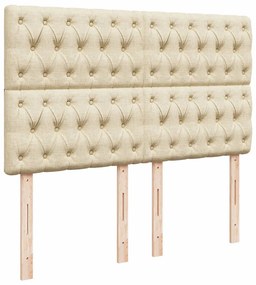 vidaXL Κρεβάτι Boxspring με Στρώμα Κρεμ 160x200 εκ. Υφασμάτινο