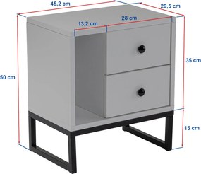 Nightstand Glimmer - Grey, Black Grey
Black