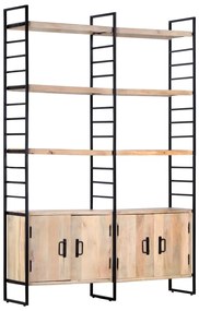 vidaXL Βιβλιοθήκη με 4 Επίπεδα 124 x 30 x 180 εκ. Μασίφ Ξύλο Μάνγκο