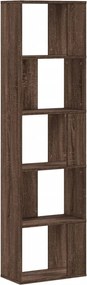 vidaXL Βιβλιοθήκη 5 Επιπέδων Καφέ Δρυς 45x23,5x162,5 εκ. Επεξεργ. Ξύλο