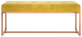 Πάγκος Κίτρινο μουσταρδί 110 x 36 x 45 εκ. Βελούδινος - Κίτρινο