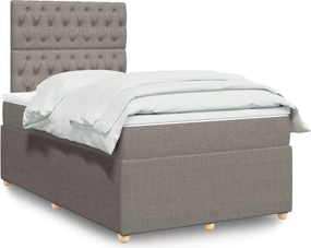 vidaXL Κρεβάτι Boxspring με Στρώμα Taupe 120x200 εκ. Υφασμάτινο