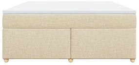 vidaXL Κρεβάτι Boxspring με Στρώμα Κρεμ 180x200 εκ. Υφασμάτινο