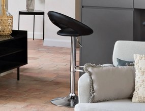 ΚΑΡΈΚΛΕΣ &amp; ΠΟΛΥΘΡΌΝΕΣ SASHA BLK/CHR PU ADJ BAR STOOL ATMOSPHERA 114600A