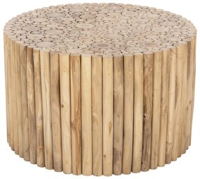 ΤΡΑΠΕΖΙ ΣΑΛΟΝΙΟΥ ΣΤΡΟΓΓΥΛΟ COOTER  ΚΛΑΔΙΑ TEAK-ΦΥΣΙΚΟ Φ80x50Υεκ.