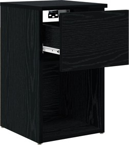 vidaXL Ντουλάπι κρεβατιού Μαύρη Δρυς 29 x 31,5 x 49 εκ