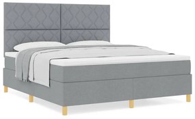 vidaXL Κρεβάτι με ελατήρια Ανοιχτό γκρι 180 x 200 cm ύφασμα