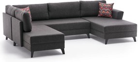 Γωνιακός Καναπές Κρεβάτι Ανθρακί ERIS 202x300x78