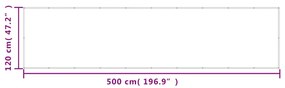 vidaXL Διαχωριστικό Βεράντας Άμμου 120x500εκ 100% Πολ. Ύφασμα Oxford