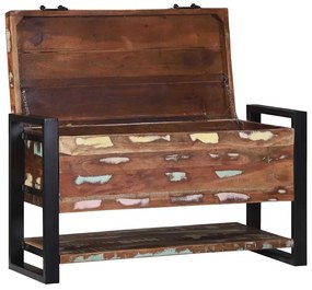 vidaXL Κουτί αποθήκευσης Πολύχρωμο Μασίφ ανακυκλωμένο ξύλο