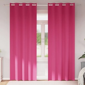 vidaXL Κουρτίνες με κουρτίνες 2 pcs Φωτεινό Ροζ 225x140εκ. Πολυεστέρας