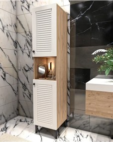 Stewehome Ντουλάπι Μπάνιου Στήλη Δρυς&amp;amp;Λευκό Ξύλο MDF με Ράφια 172x33x30 cm