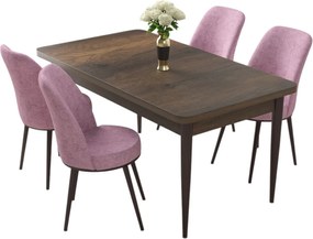 Dining Table &amp; Chairs Set (5 Pieces) Nil - Baroque, Pink Baroque
Pink