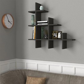 Ραφιέρα τοίχου Juke Megapap χρώμα ανθρακί 81,8x18x80εκ.