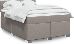 vidaXL Κρεβάτι Boxspring με Στρώμα Taupe 160x200 εκ. Υφασμάτινο