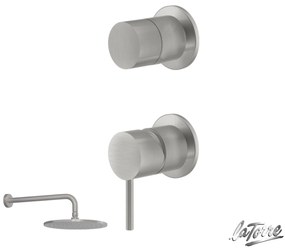La Torre ELLE316 Inox Brushed PVD ΣΕΤ Ανακλινόμενη κεφαλή+Μπράτσο τοίχου+Μίκτης εντοιχισμού N50025-111 N13500-111 35314-111
