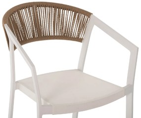 ΣΚΑΜΠΟ ΑΛΟΥΜΙΝΙΟΥ ΛΕΥΚΟ HM5892.32 ΜΕΣ. ΥΨΟΥΣ-ΜE RATTAN &amp; TΕΧΤLINE 57x57x99,5Yεκ.