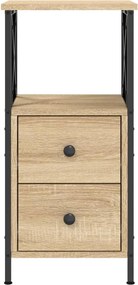 vidaXL Κομοδίνα 2 τεμ. Sonoma Δρυς 34x35,5x70 εκ. Επεξεργασμένο Ξύλο