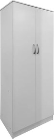 Ντουλάπα δίφυλλη Athos pakoworld σε λευκή απόχρωση 80x42x180εκ