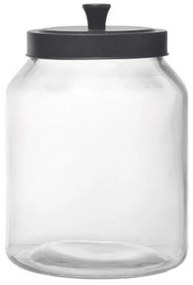 Βάζο Αποθήκευσης Με Καπάκι L JAR102K6 14,5x14,5x23cm 3,5Lt Clear-Black Espiel Μέταλλο,Γυαλί