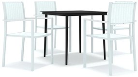 vidaXL Σετ Τραπεζαρίας Κήπου 5 Τεμαχίων Λευκό