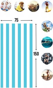 Stewehome Πετσέτα παραλίας από βαμβάκι πλεκτή με εκτυπωμένο σχέδιο 100x180 cm