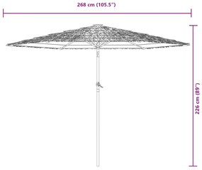 Ομπρέλα Κήπου με LED/Ξύλινο Ιστό Χρώμα της Καφέ 268x268x226 εκ. - Καφέ