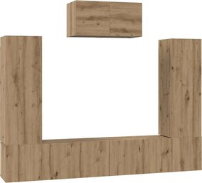 vidaXL Σετ επίπλου τηλεόρασης 7 τμχ. Artisan Oak Επεξεργασμένο Ξύλο