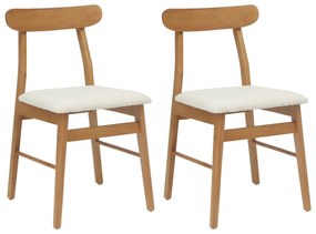 vidaXL Καρέκλα τραπεζαρίας 2 pcs Φυσικό και Ανοιχτό
