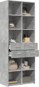 vidaXL Ντουλάπι Γκρι Σκυροδέματος 70x42,5x185 εκ. Επεξεργασμένο Ξύλο