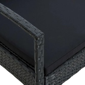 vidaXL Πολυθρόνα Κήπου Μαύρη από Συνθετικό Ρατάν με Μαξιλάρι