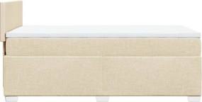 vidaXL Κρεβάτι Boxspring με Στρώμα Κρεμ 100 x 200 εκ. Υφασμάτινο