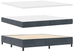 vidaXL Κρεβάτι Box Spring LED με Στρώμα Σκούρο γκρι 200 x 200 cm