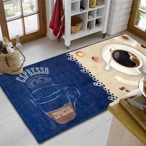 Χαλάκι Κουζίνας Coffee 267 Blue-Beige DimCol 67X150cm Πολυέστερ