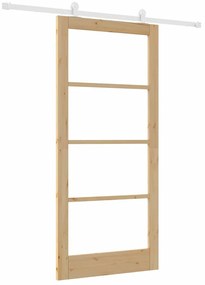 vidaXL Συρόμενη Πόρτα ORKDAL Καφέ 93 x 202 cm Ξύλο και μέταλλο