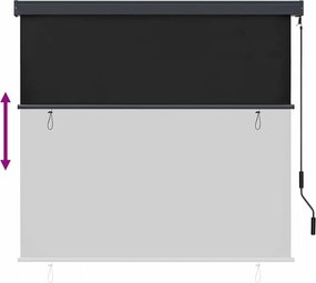 vidaXL Ρόλερ Ανθρακί 180 x 250 cm Ύφασμα και Αλουμίνιο