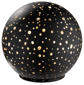 Διακοσμητικό Μπάλα Φωτιζόμενη LED Μαύρο Γυαλί 11cm