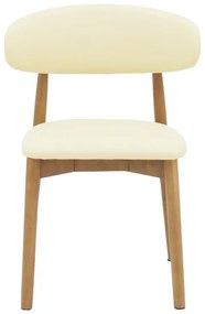 Καρέκλα Ubene rubberwood και pu σε καρυδί και μπεζ απόχρωση 46x58x79εκ 46x58x79 εκ.