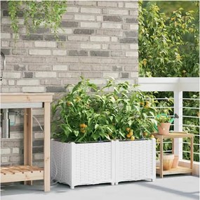 vidaXL Γλάστρα Κήπου 2 pcs Λευκό Ατσάλι