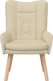 vidaXL Πολυθρόνα Κρεμ 63 x 67 x 94 εκ. Ύφασμα και κόντρα πλακέ